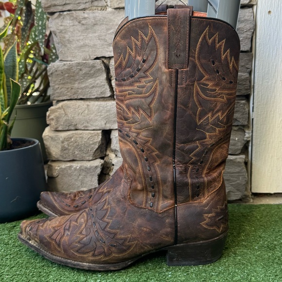 Dan Post Brown Western Cowboy Boots - Picture 1 of 9